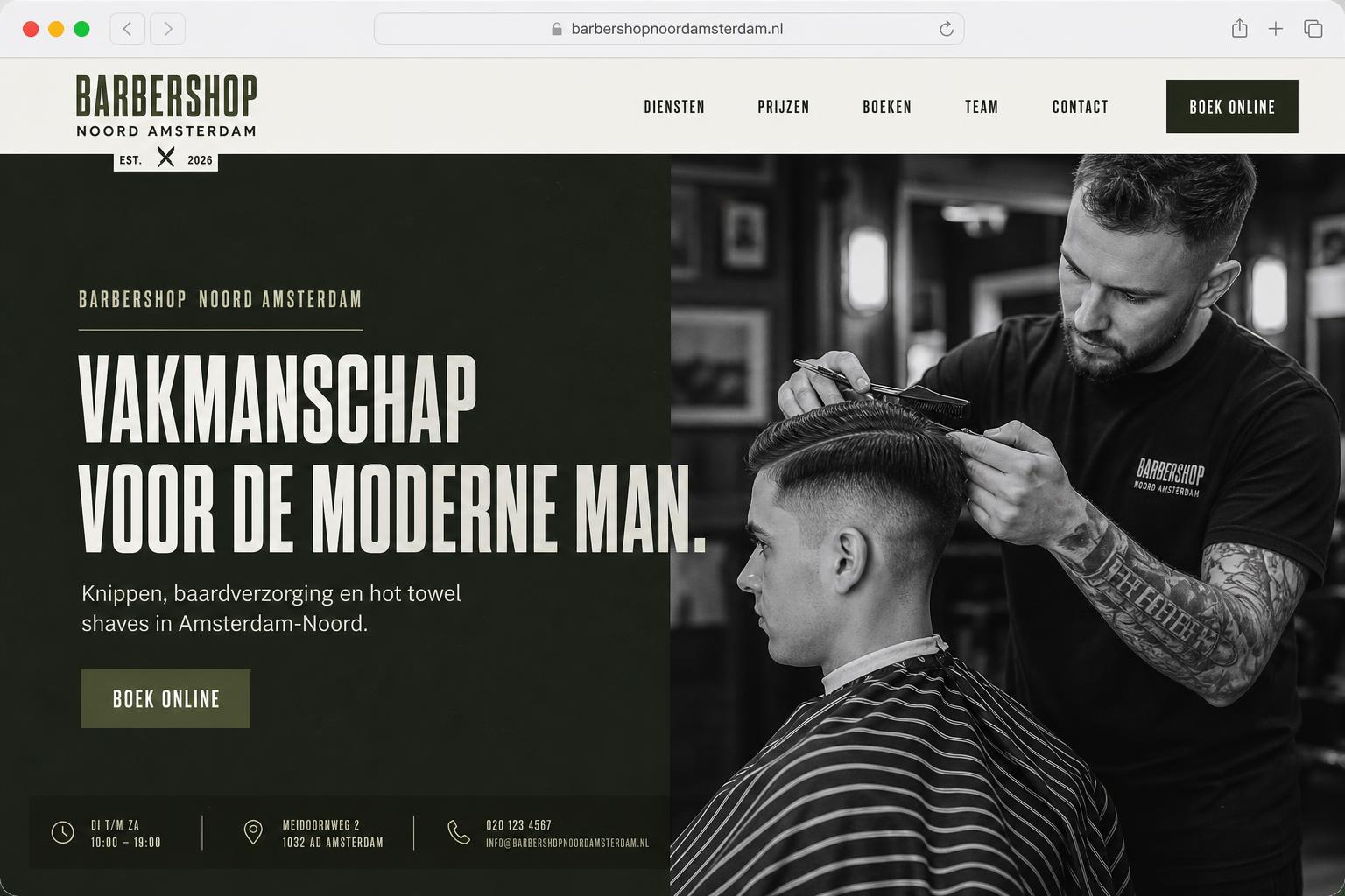 Diseño web para Heren Barbier Amsterdam