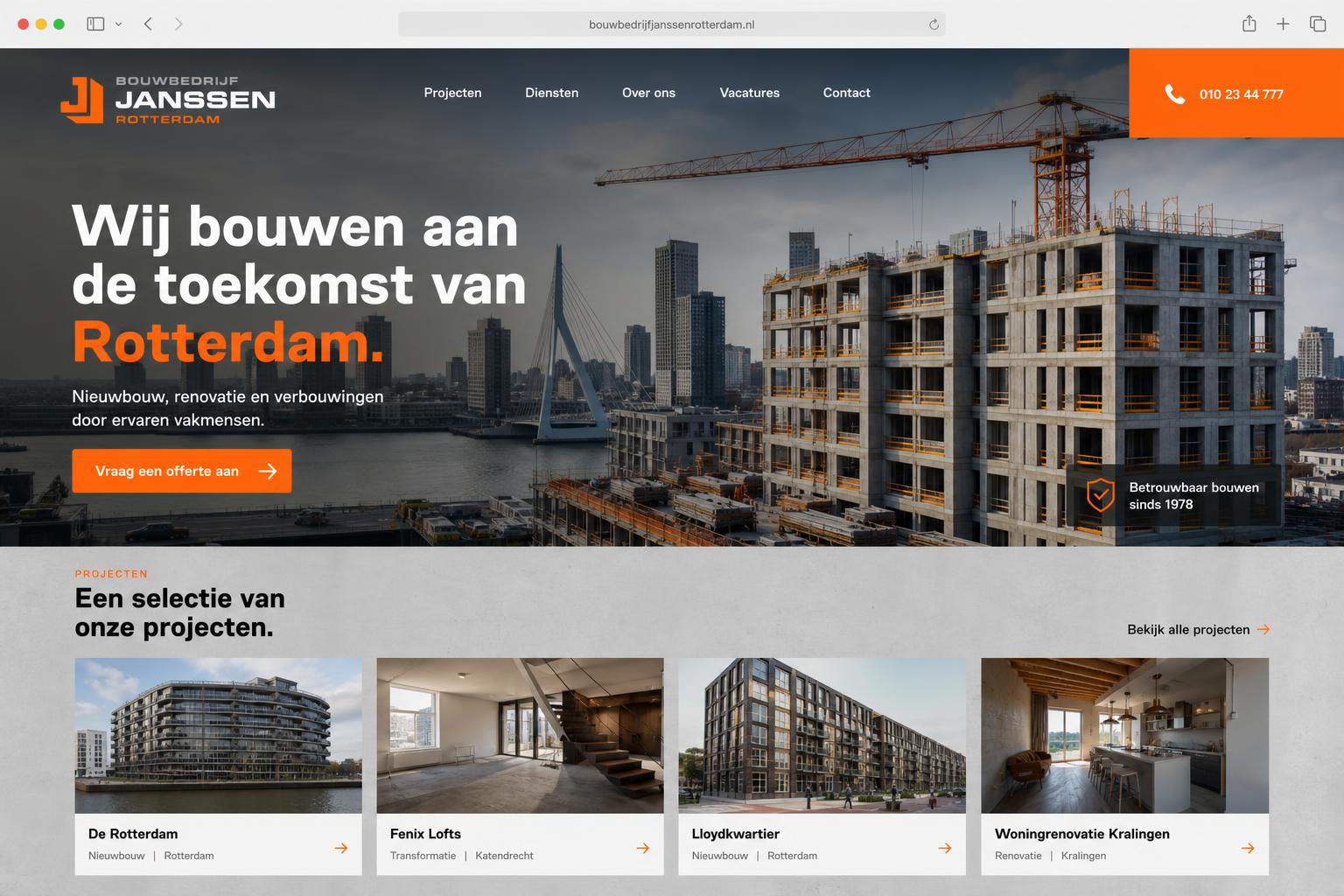 Diseño web para Bouwbedrijf Janssen