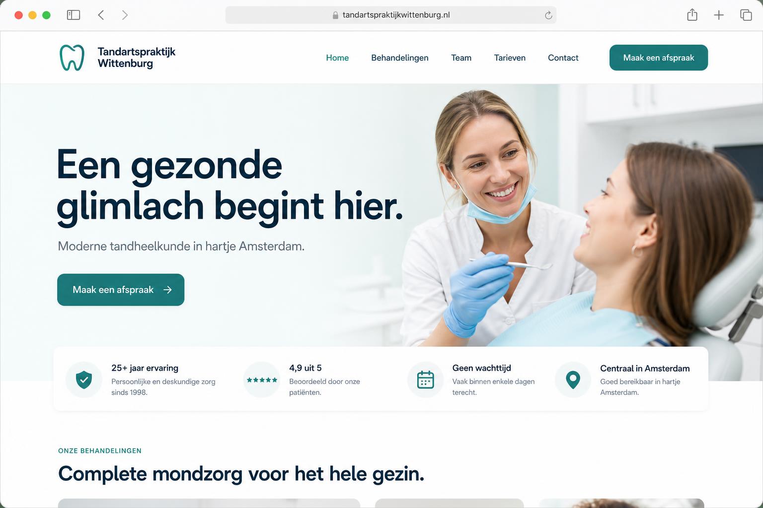 Diseño web para Tandheelkunde Amsterdam
