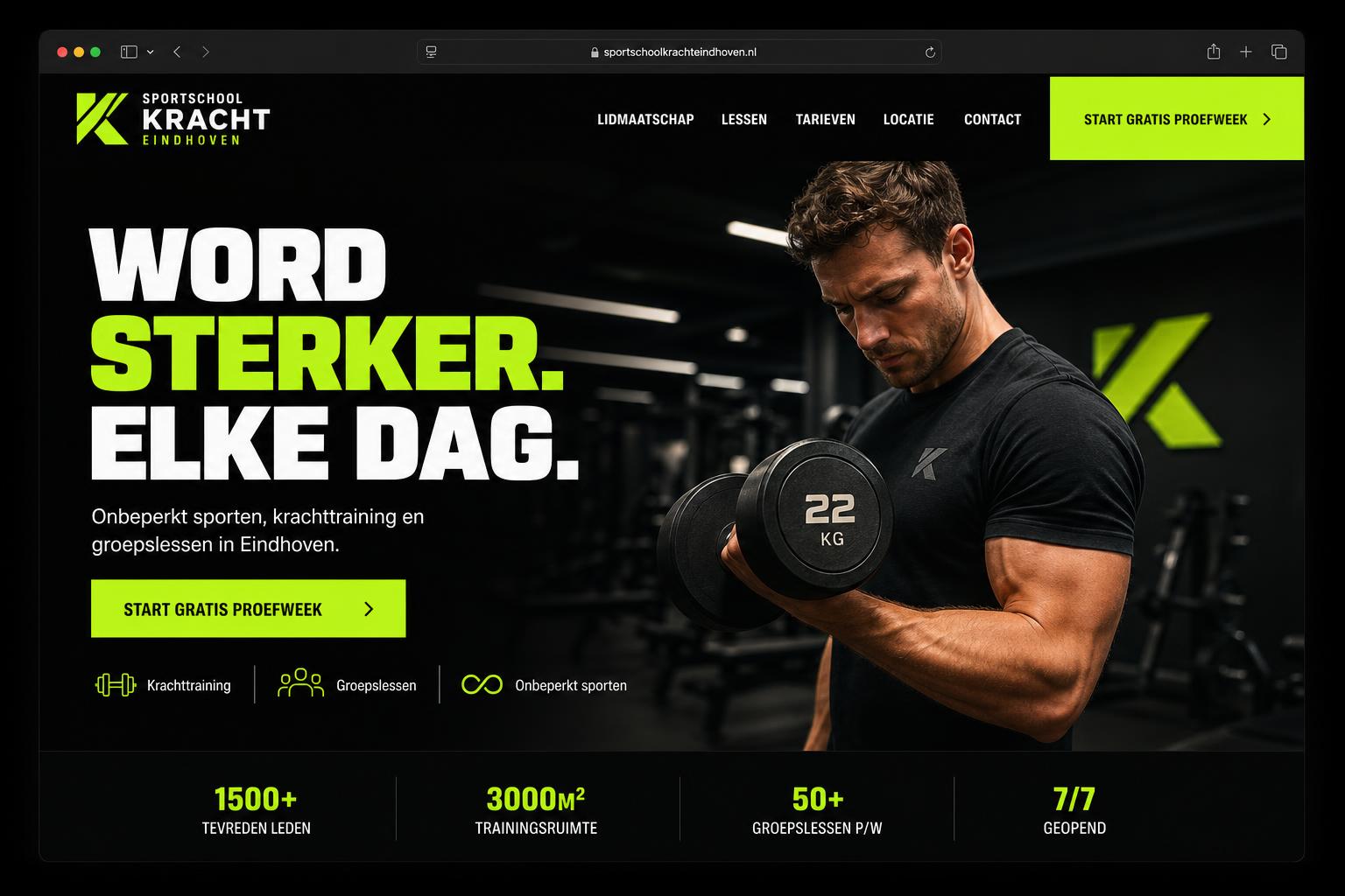 Diseño web para Sportschool Kracht
