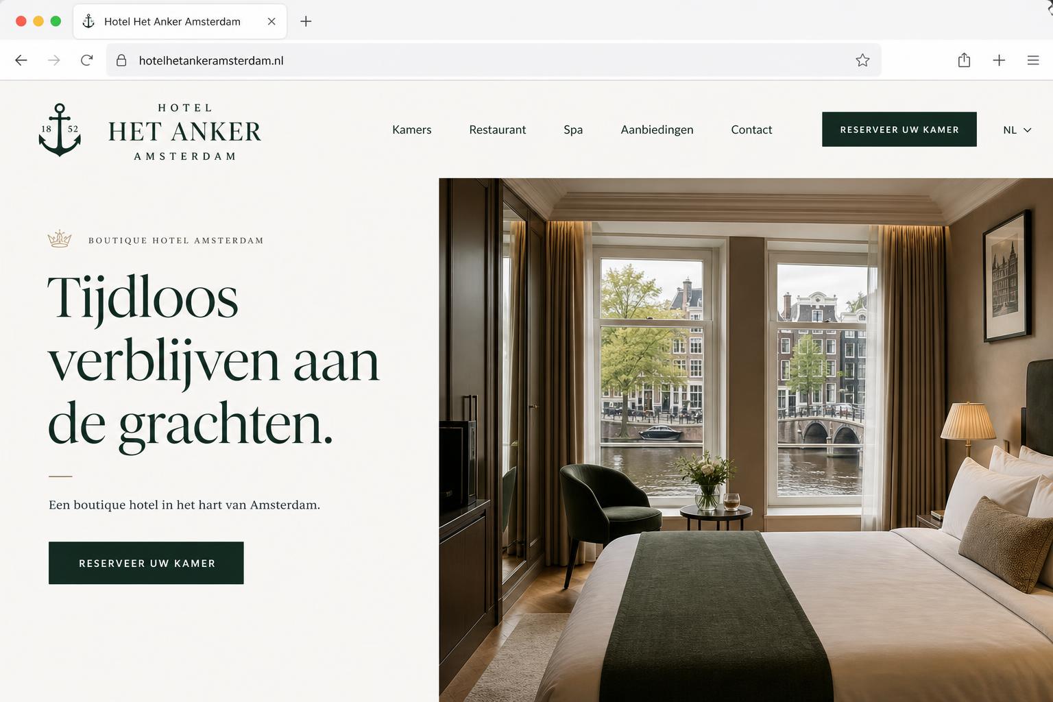 Diseño web para Hotel Het Anker