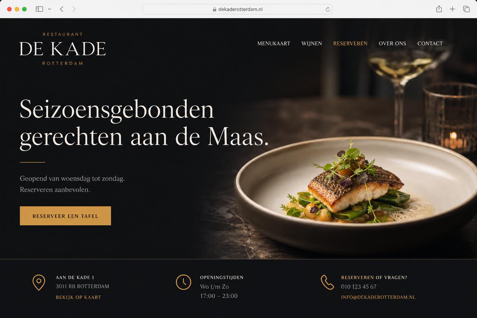 Diseño web para Restaurant De Kade
